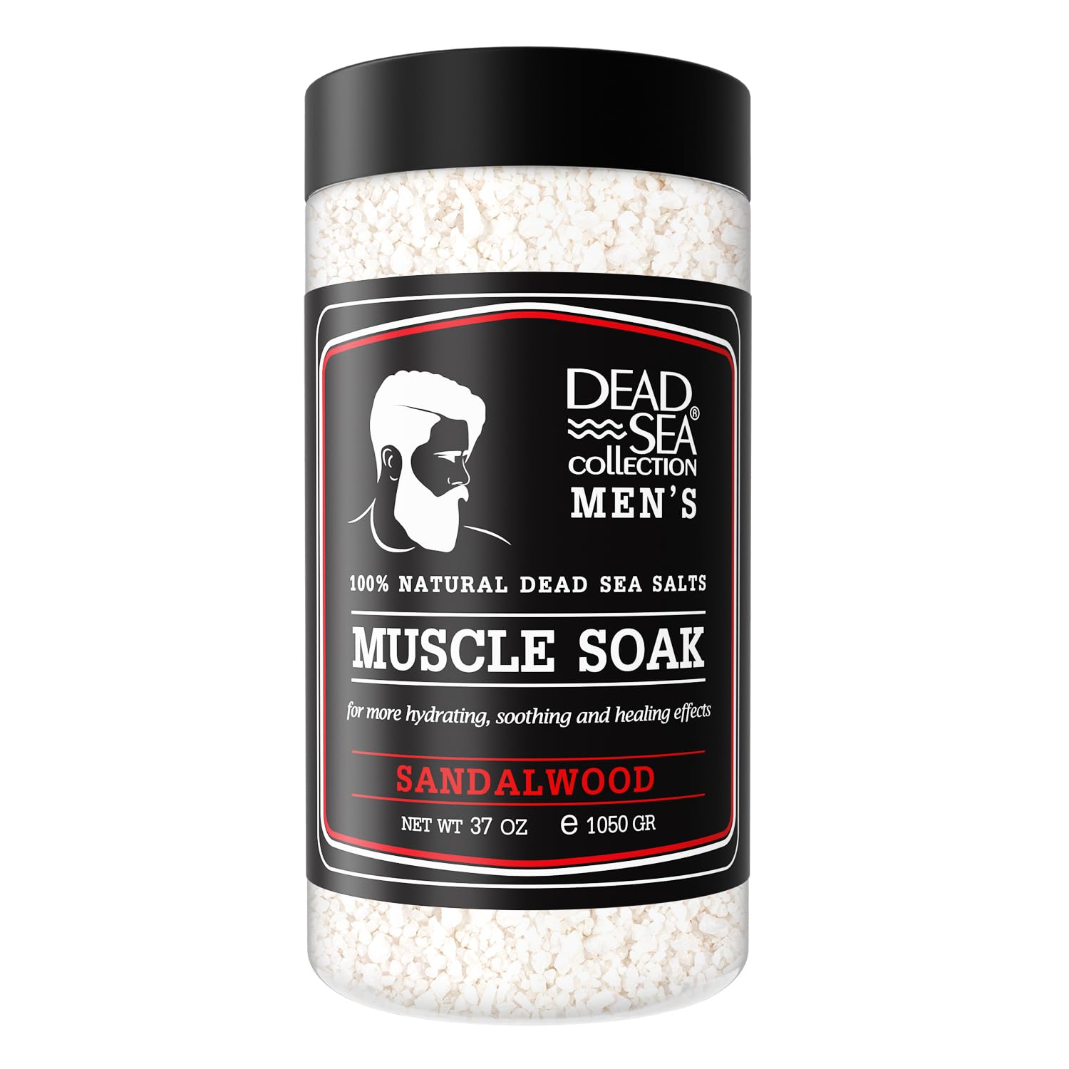 Dead Sea Collection: sal de baño para hombres en bote, ideal para relajación muscular.