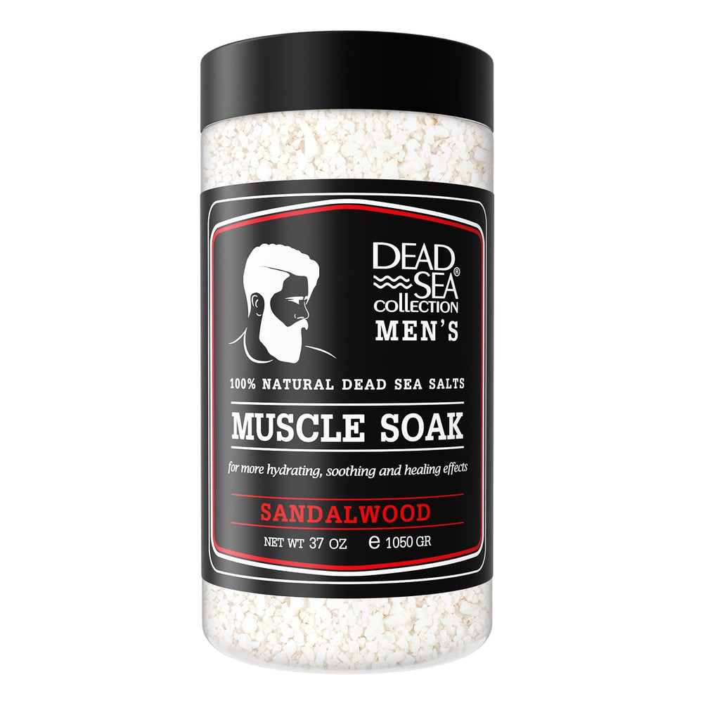 Dead Sea Collection: sal de baño para hombres en bote, ideal para relajación muscular.