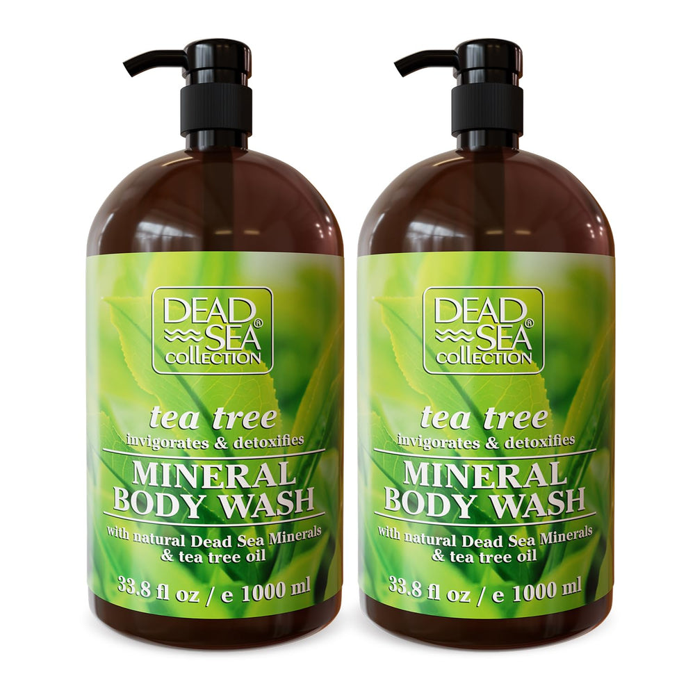 Dead Sea Collection Tea Tree Body Wash botella con minerales para piel suave