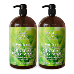 Dead Sea Collection Tea Tree Body Wash botella con minerales para piel suave