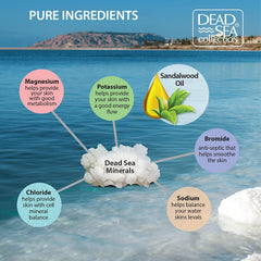 Dead Sea Collection: granulos de sal en textura fina para baño relajante.