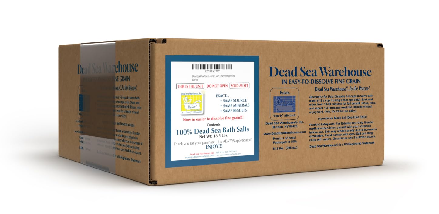 Dead Sea Warehouse – sels de bain pur minéraux pour une détente profonde.