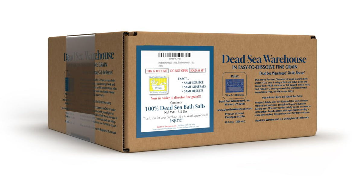 Dead Sea Warehouse – sels de bain pur minéraux pour une détente profonde.