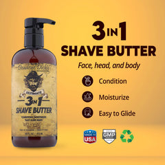 Deadeye Dick's crema de afeitado: textura cremosa para un deslizamiento suave.