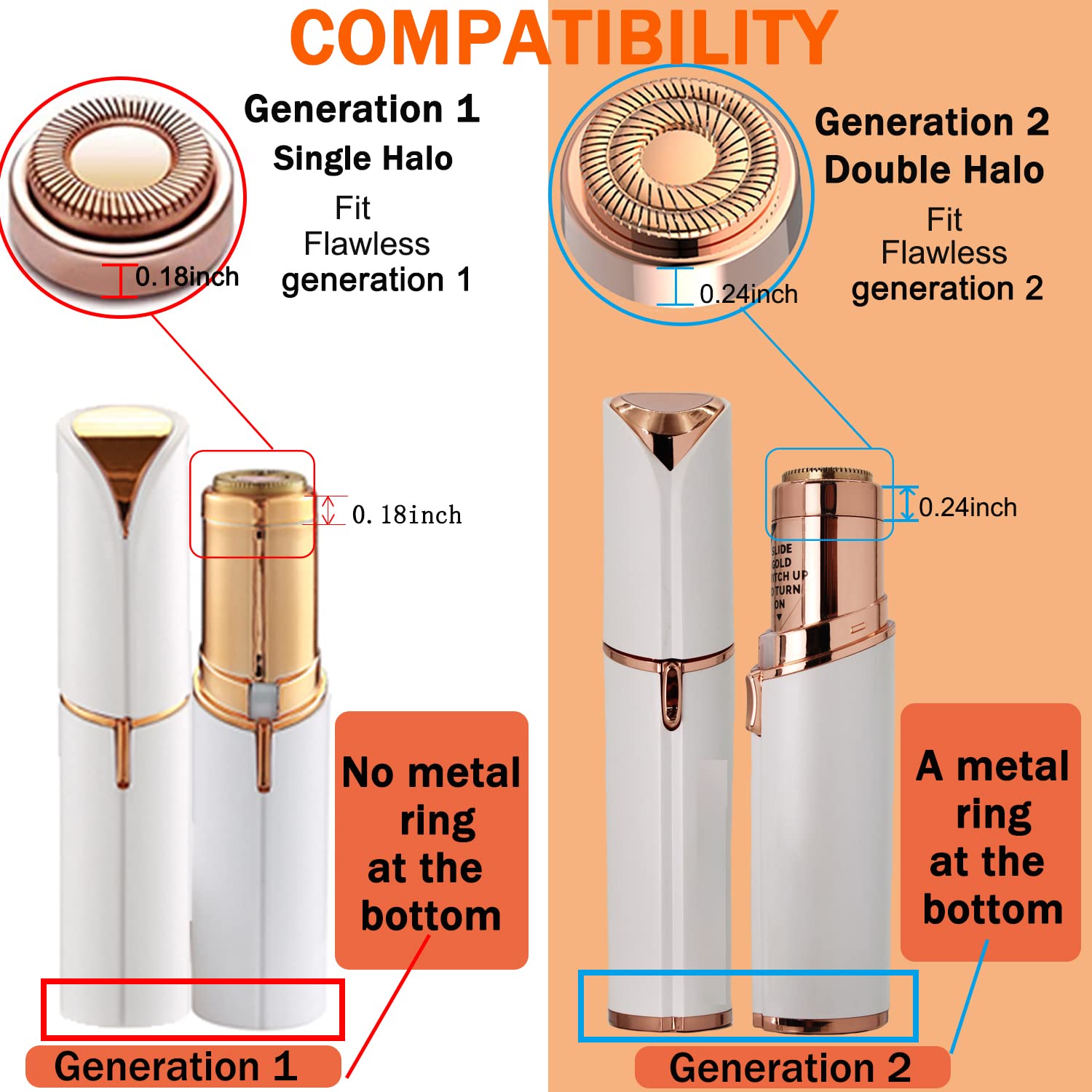 Dealswin cabezas recambio facial generación 1 oro 18k para acabado delicado