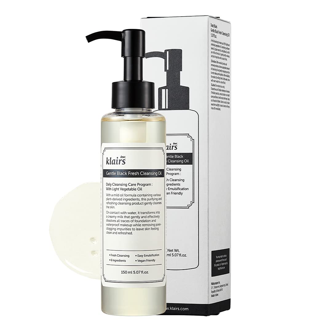 DearKlairs Gentle Black Fresh, textura ligera para desmaquillar suavemente sin irritación.