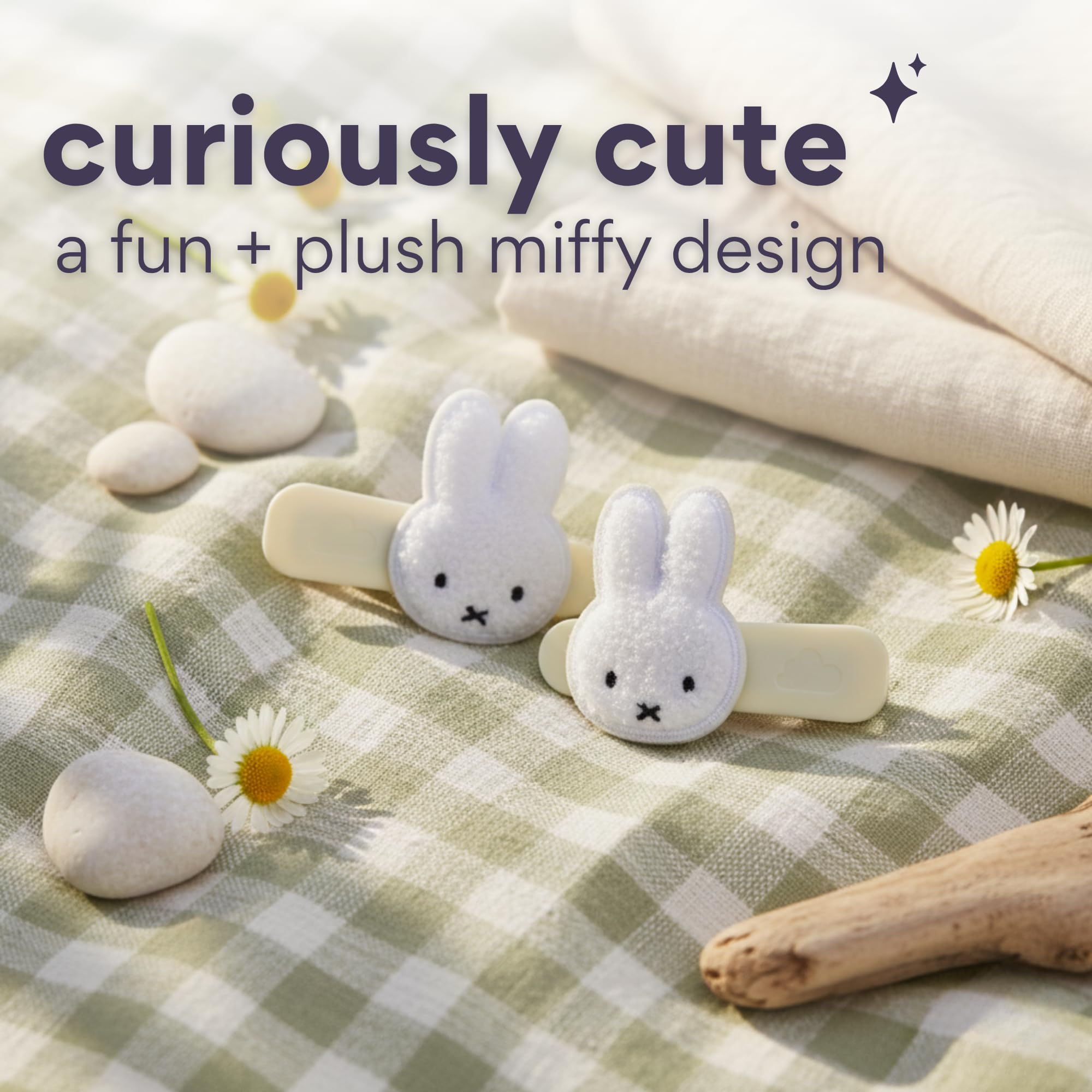 Diseño sin dientes de Miffy que evita tirones y enganches.