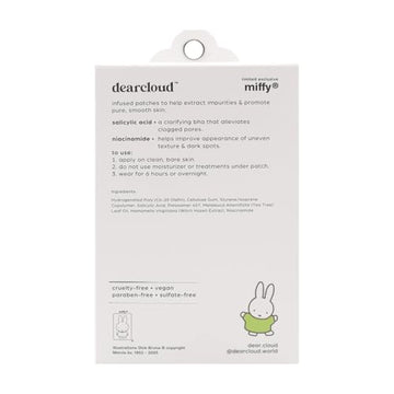 Dearcloud Miffy parche verde hidrocoloide para uso nocturno discreto