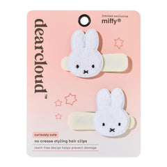 Pinzas Miffy de dearcloud en peluche sin arrugas para cabello suave y sin marcas.