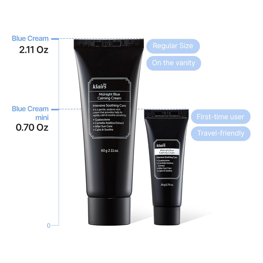 DearKlairs Crema Calmante Azul Medianoche, aplicación facial que aporta calma inmediata