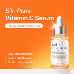 Suero vitamina C DearKlairs, textura suave para tono más uniforme.