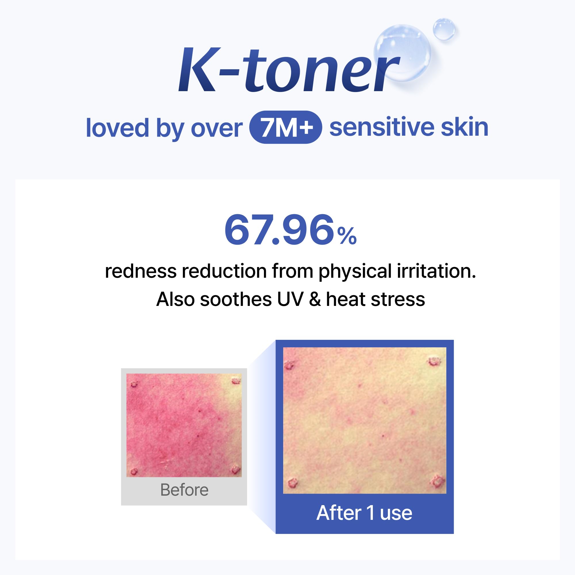 DearKlairs Toner hidrata instantáneamente la piel, sensación de frescura.
