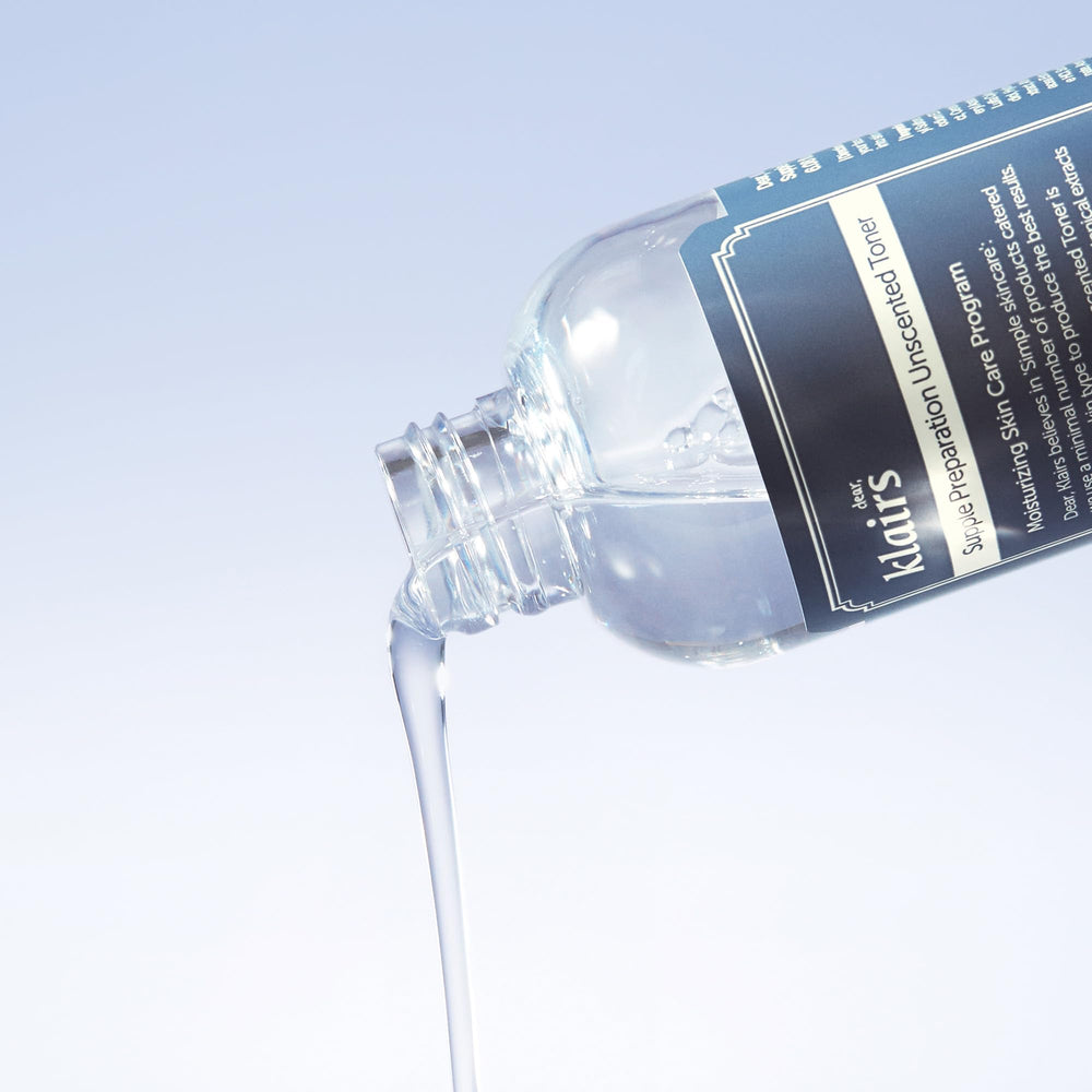 DearKlairs Toner sin fragancias, cuidado suave para piel sensible.