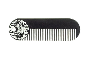 Death Grip peine de bolsillo negro para bigote y barba, estiliza con precisión.