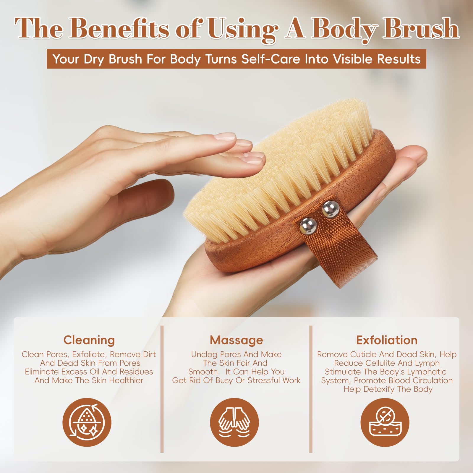 DEBETOOL cerdas naturales de jabalí exfolian sin irritar