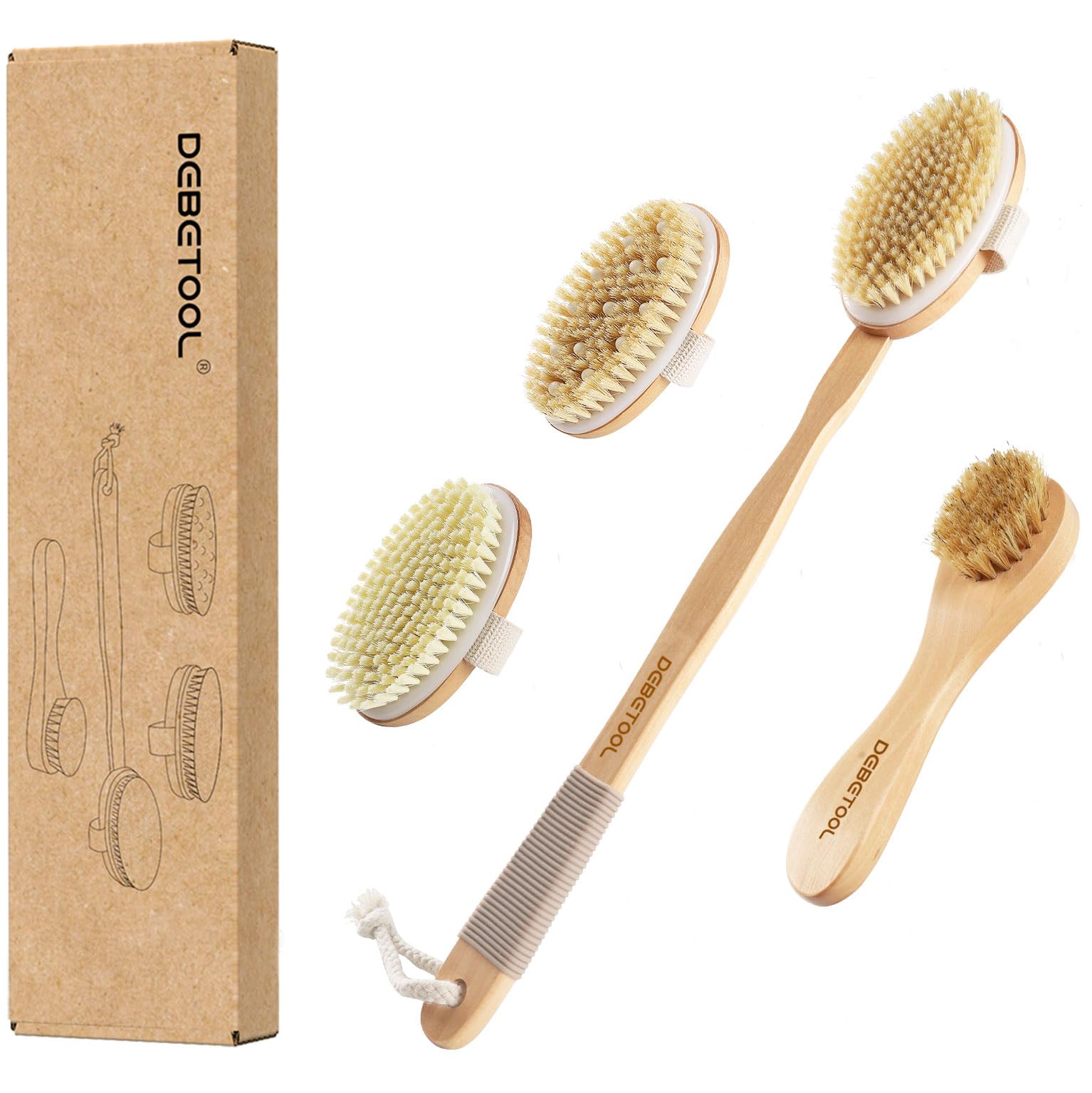 DEBETOOL set exfoliación en seco para cuerpo y cara, cuidado suave