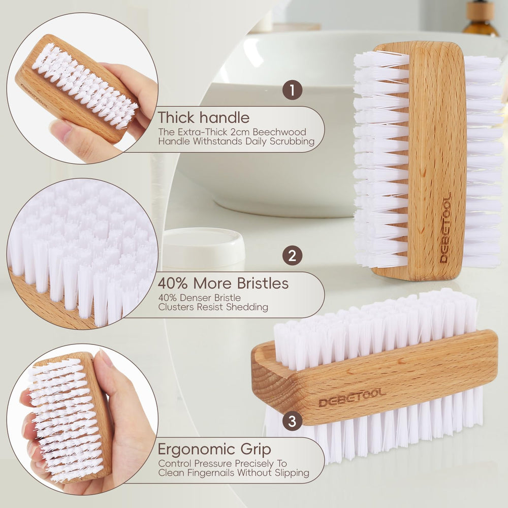 Asa de madera gruesa DEBETOOL garantiza durabilidad y agarre estable.