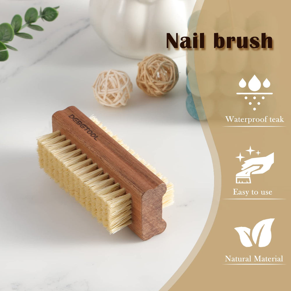 DEBETOOL cepillo de acacia y sisal, diseño ecológico para higiene diaria.