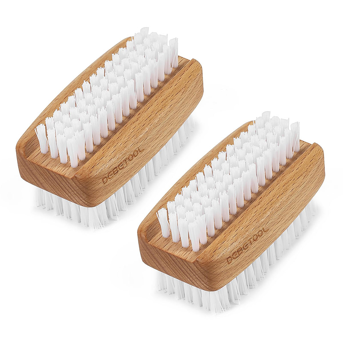 DEBETOOL cepillo doble para uñas, limpieza frontal de suciedad.