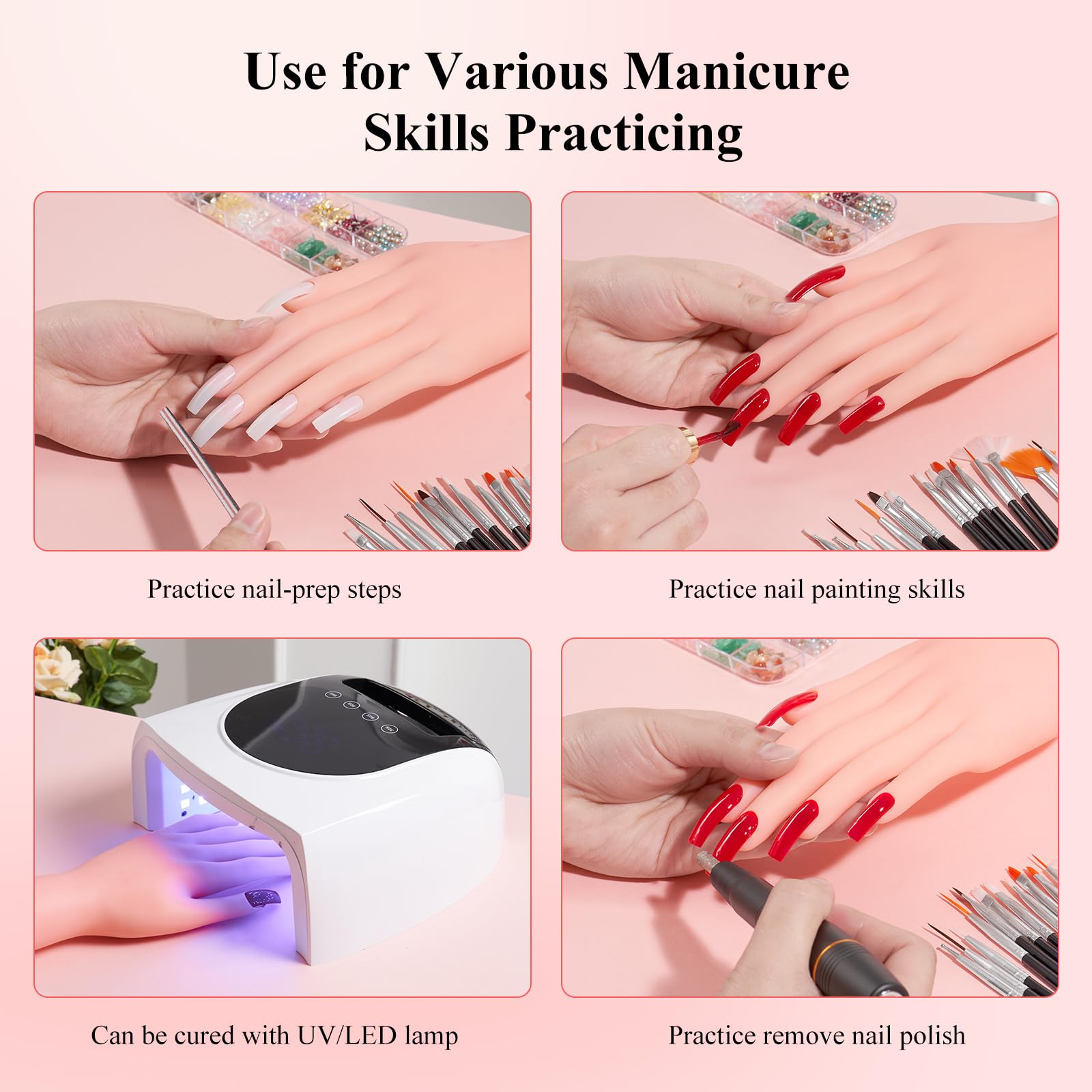 Arcilla para uñas Deciniee facilita fijación y modelado en prácticas.
