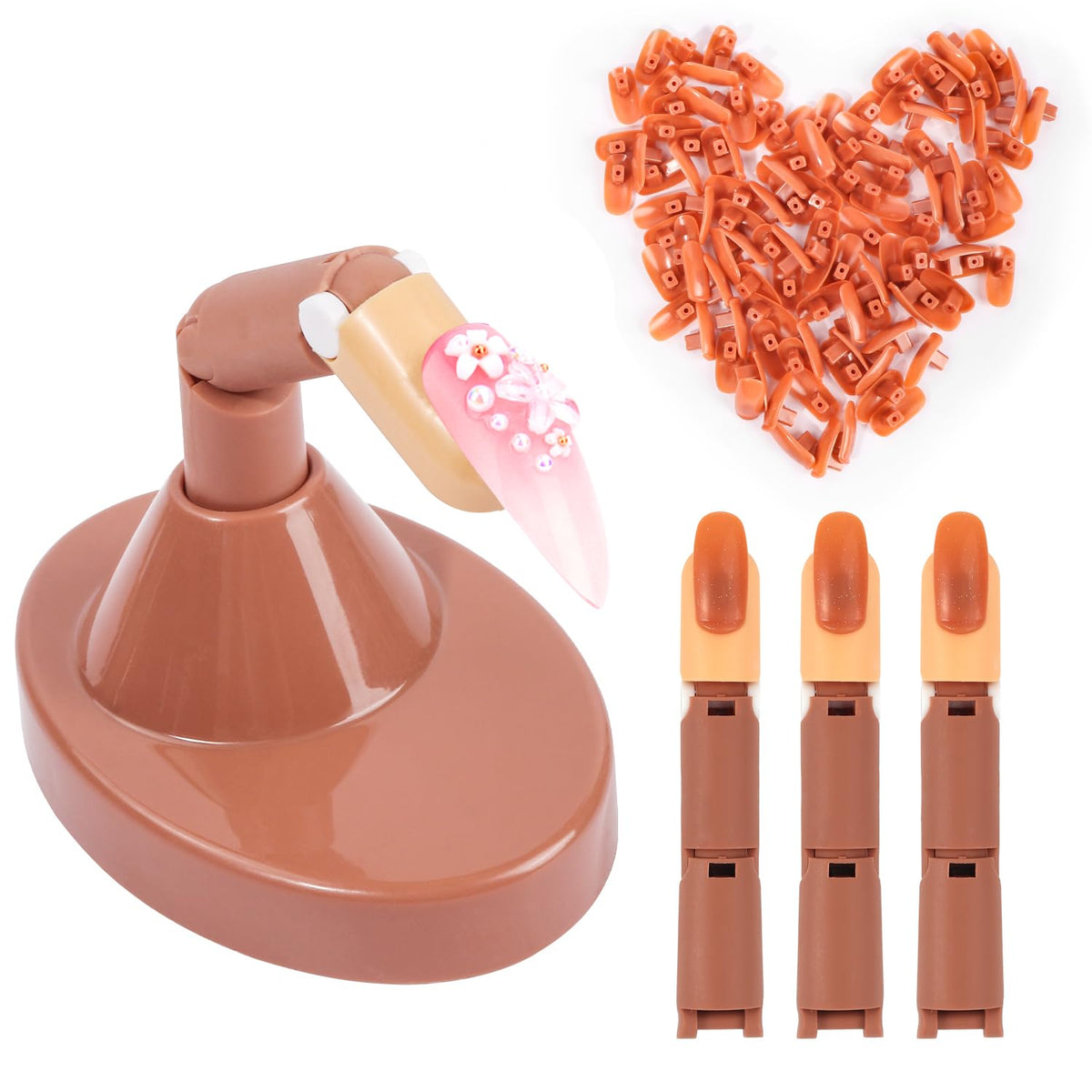 Deciniee dedos de entrenamiento medio para practicar uñas en casa.
