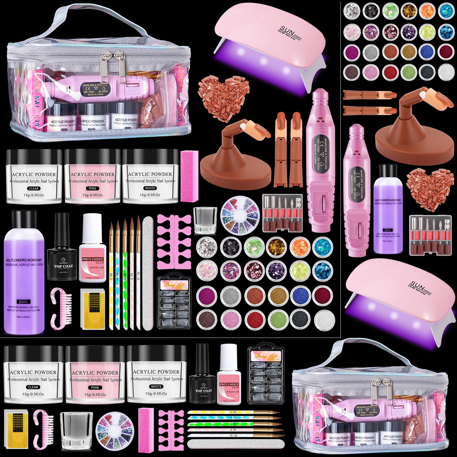 Deciniee kit de uñas para principiantes con dedos de práctica para practicar técnicas de manicura