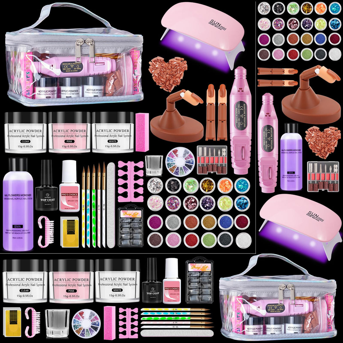 Deciniee kit de uñas para principiantes con dedos de práctica para practicar técnicas de manicura