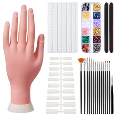Mano de práctica Deciniee para uñas acrílicas, ideal para ensayo de técnicas.
