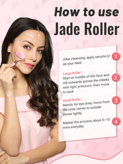 Deciniee masaje facial con jade rosa, enfocado en cuello y pómulos para relajación.