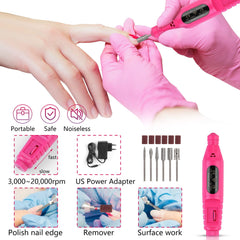 Polvo acrílico rosa Deciniee para extensiones duraderas y acabado suave.
