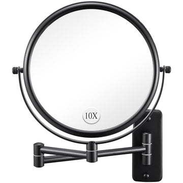 DECLUTTR: Espejo de pared doble 1X y 10X para maquillaje y detalle preciso.