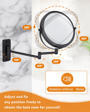 DECLUTTR: Espejo de pared con rotación 360 grados para ángulos perfectos.