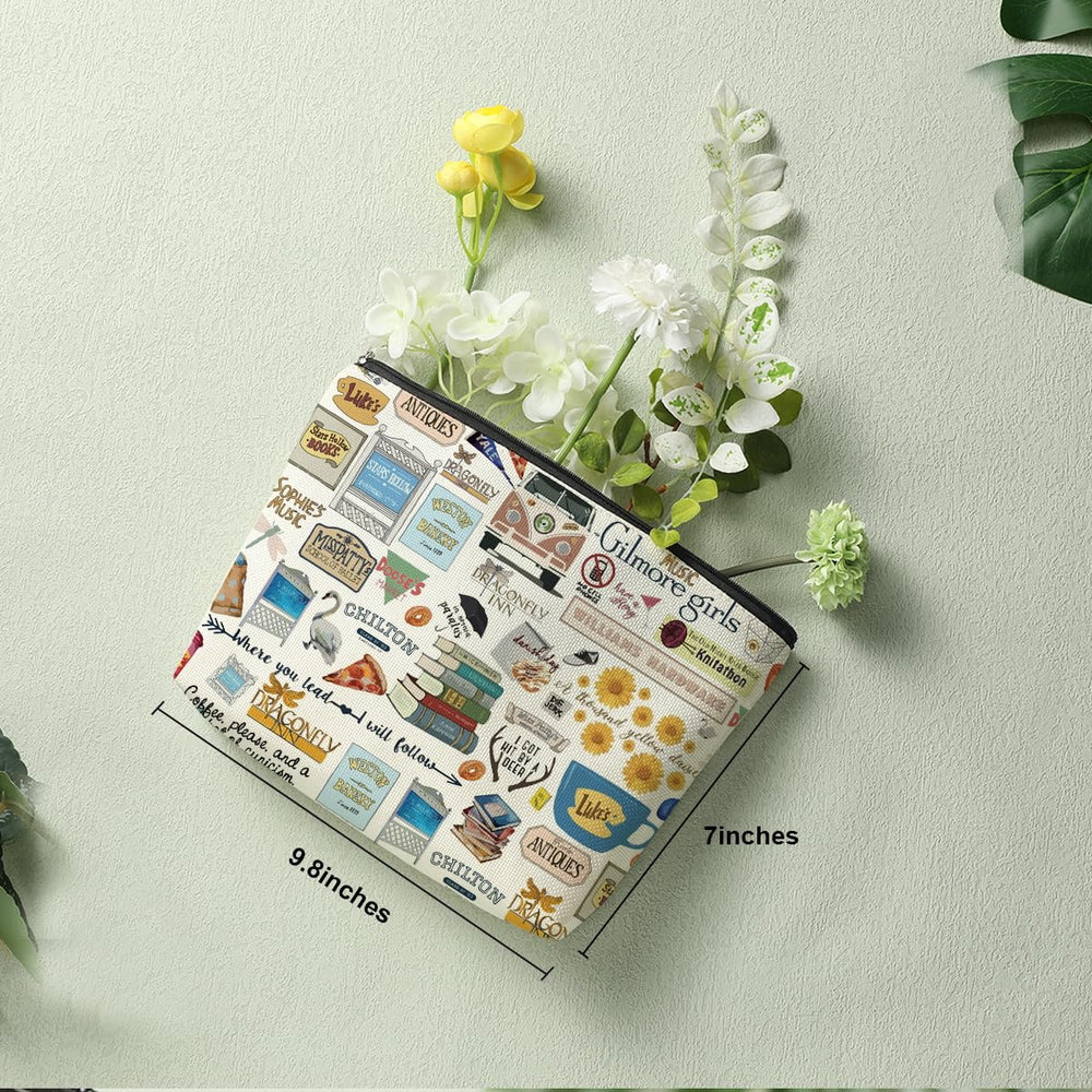 Bolso cosmético Decohim con dibujo de girasol, estilo encantador para regalo.
