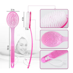 DecorRack cepillo de ducha rosa para cuidado de la piel diario.