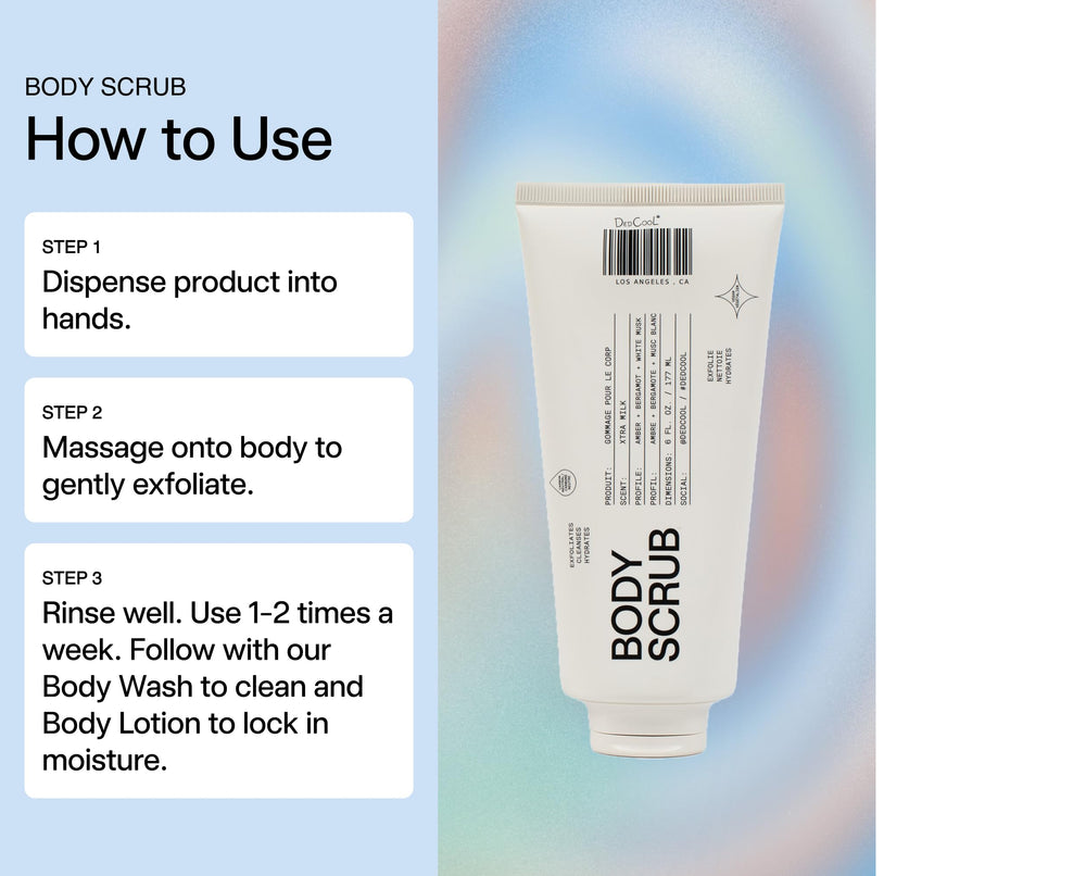 Dedcool Exfoliante Corporal Xtra Milk: ingredientes arroz y Kakadu plum para un brillo natural