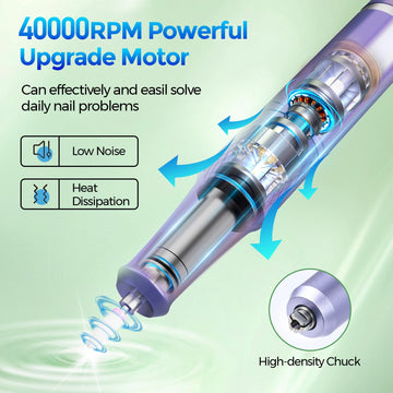 DEDNMSCA motor potente de 40000 RPM para retirar gel y dar forma.