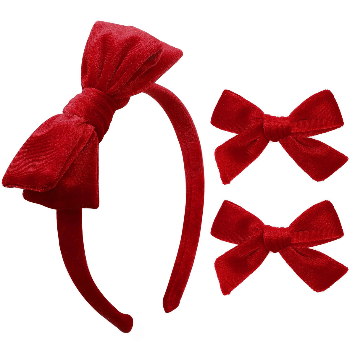 DEEKA diadema lazo velvet rojo para peinados elegantes.