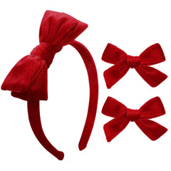 DEEKA diadema lazo velvet rojo para peinados elegantes.