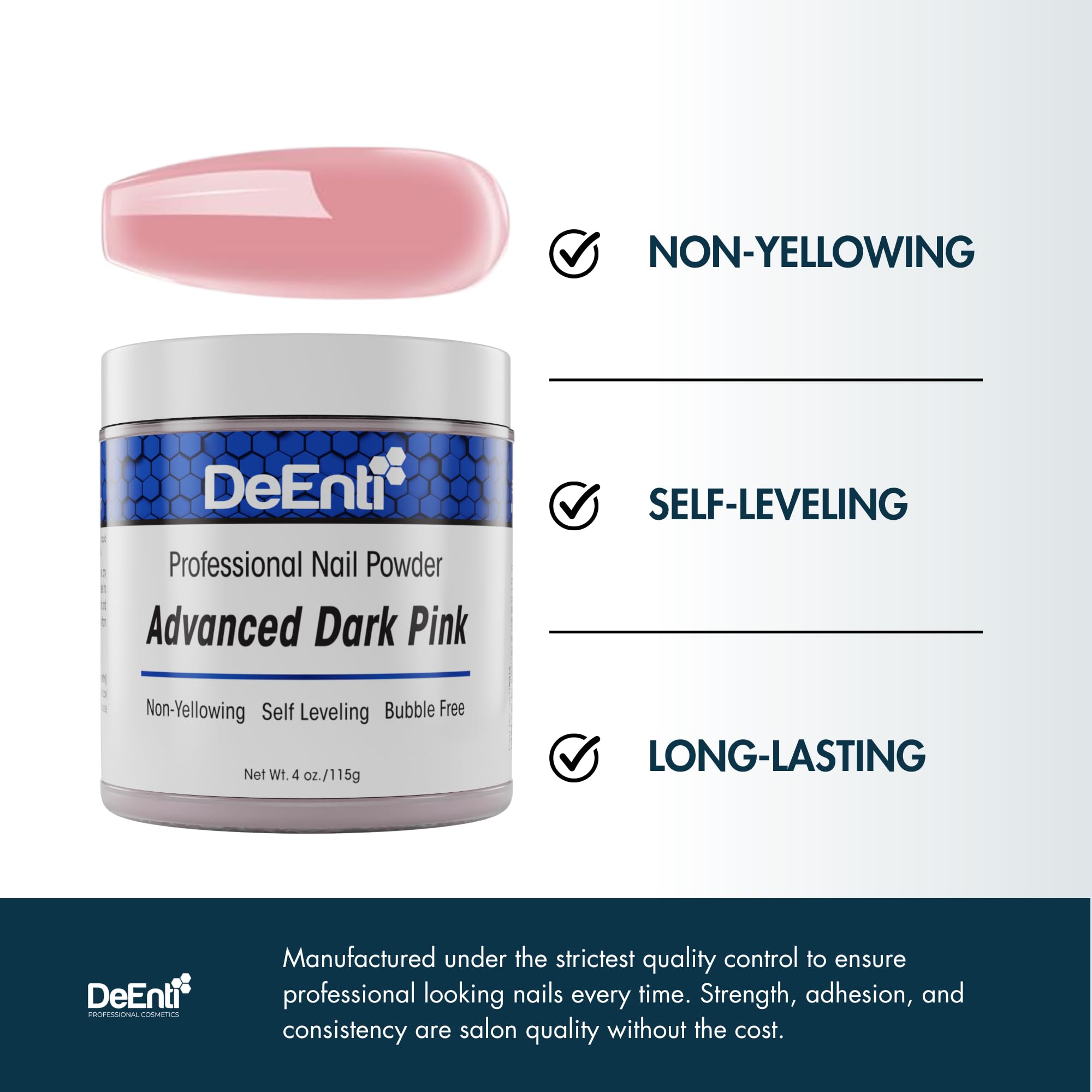 DeEnti Poudre Acrylique rose foncee, ideale pour sculptage et extensions.