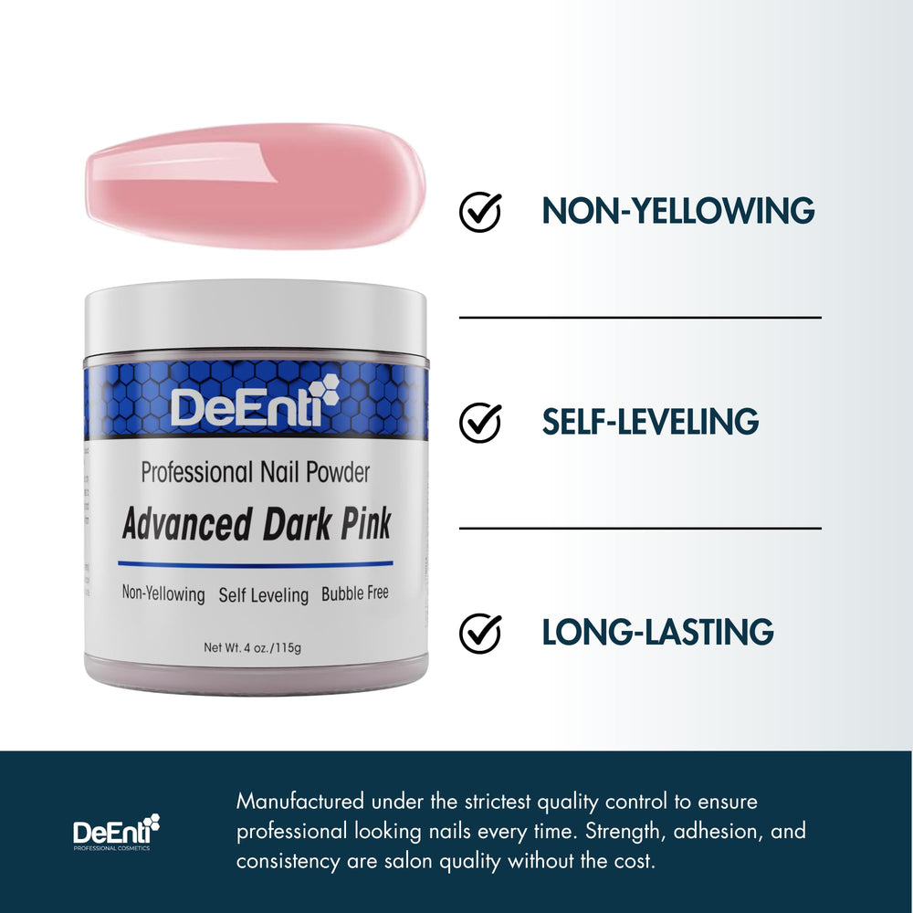 DeEnti Poudre Acrylique rose foncee, ideale pour sculptage et extensions.