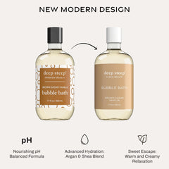 Deep Steep Bubble Bath: textura cremosa en espuma, sensación suave en la piel