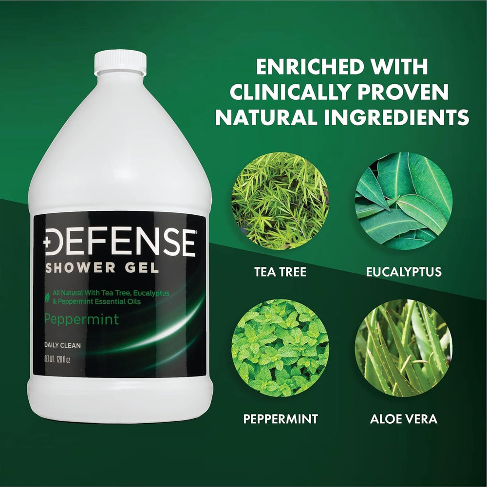 Defense Soap contiene aceites esenciales de arbol de te, menta y eucalipto para piel sensible.