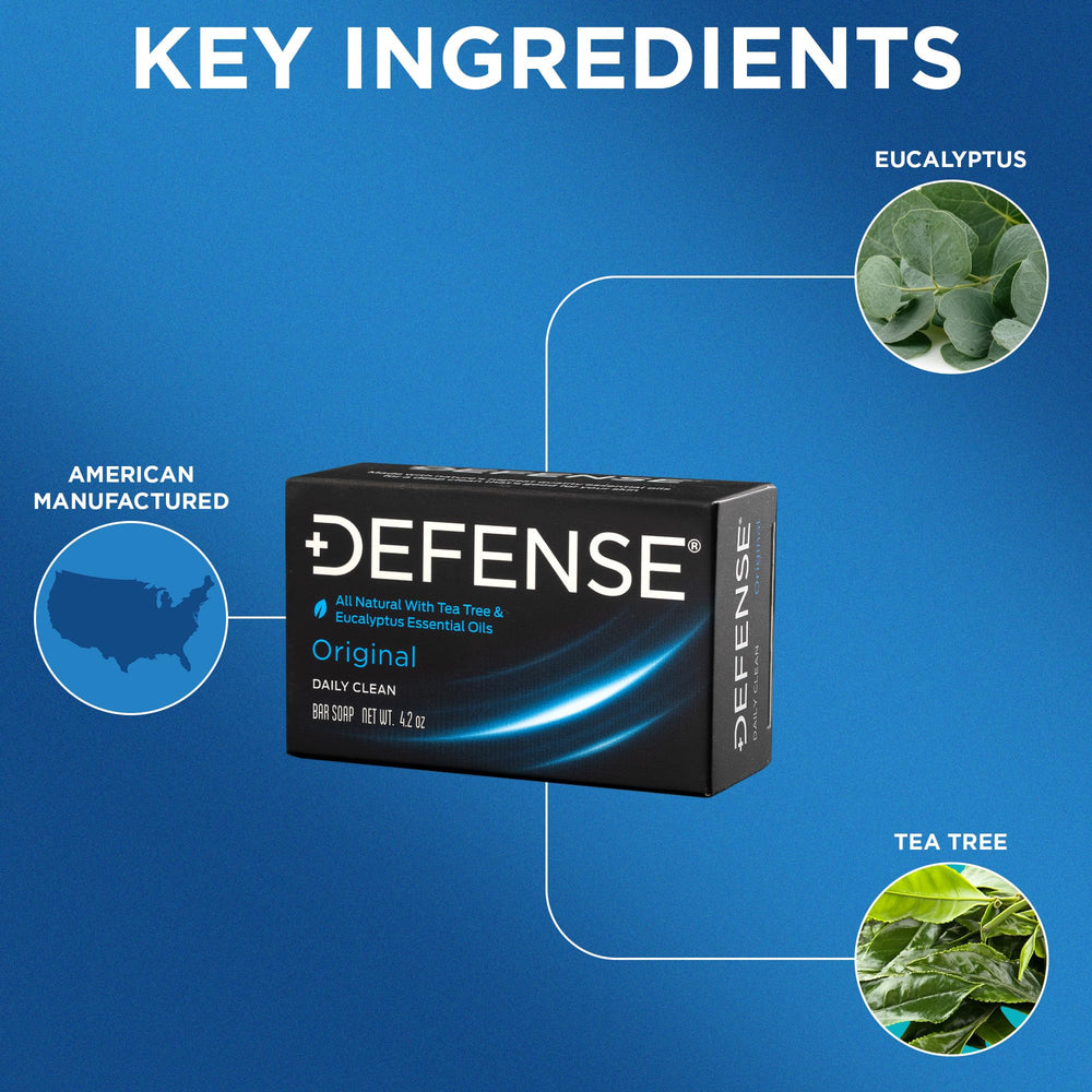 Defense Soap detalle-te: aceite de árbol de té para una limpieza natural.