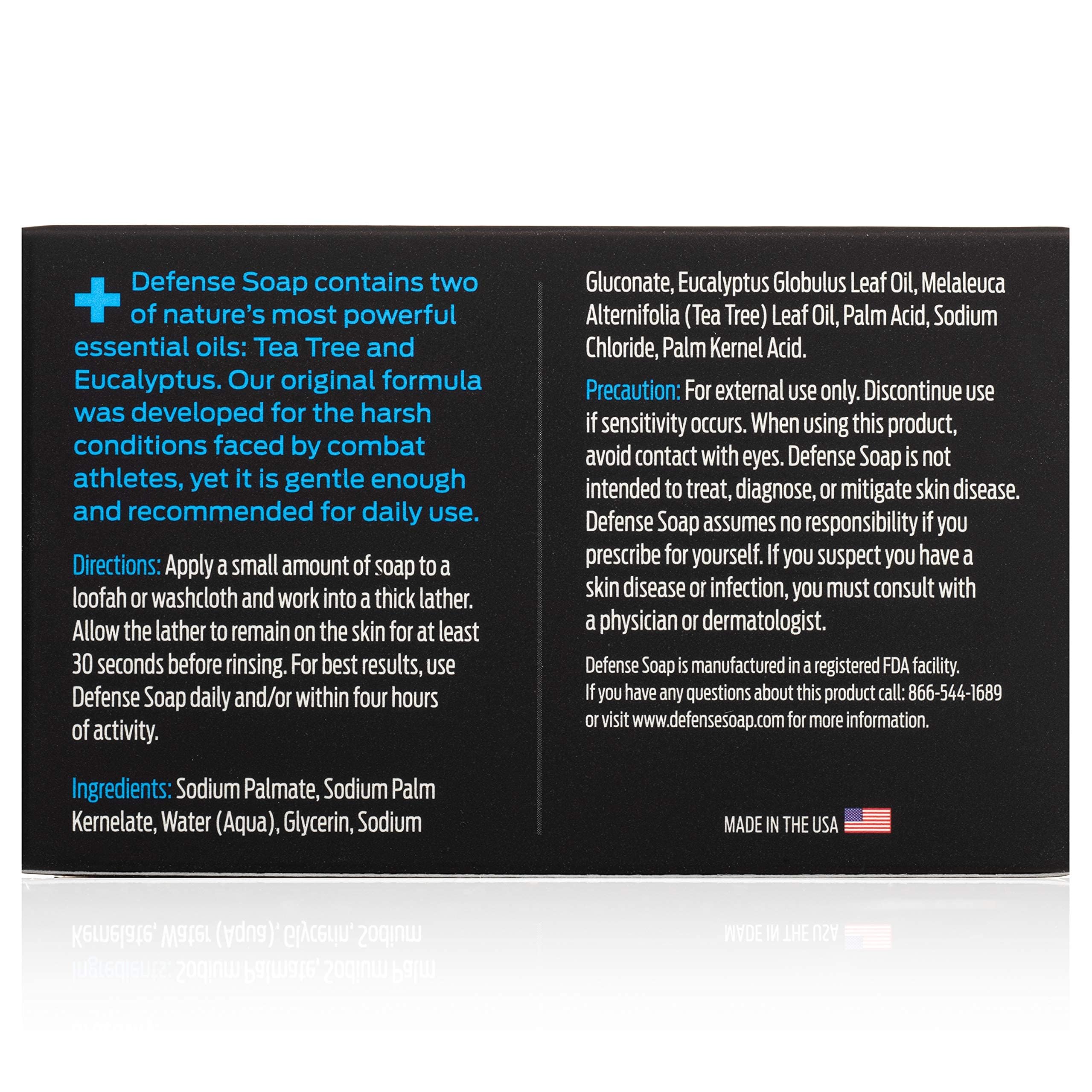 Defense Soap para ducha: rutina higiénica post entrenamiento con beneficios posibles.