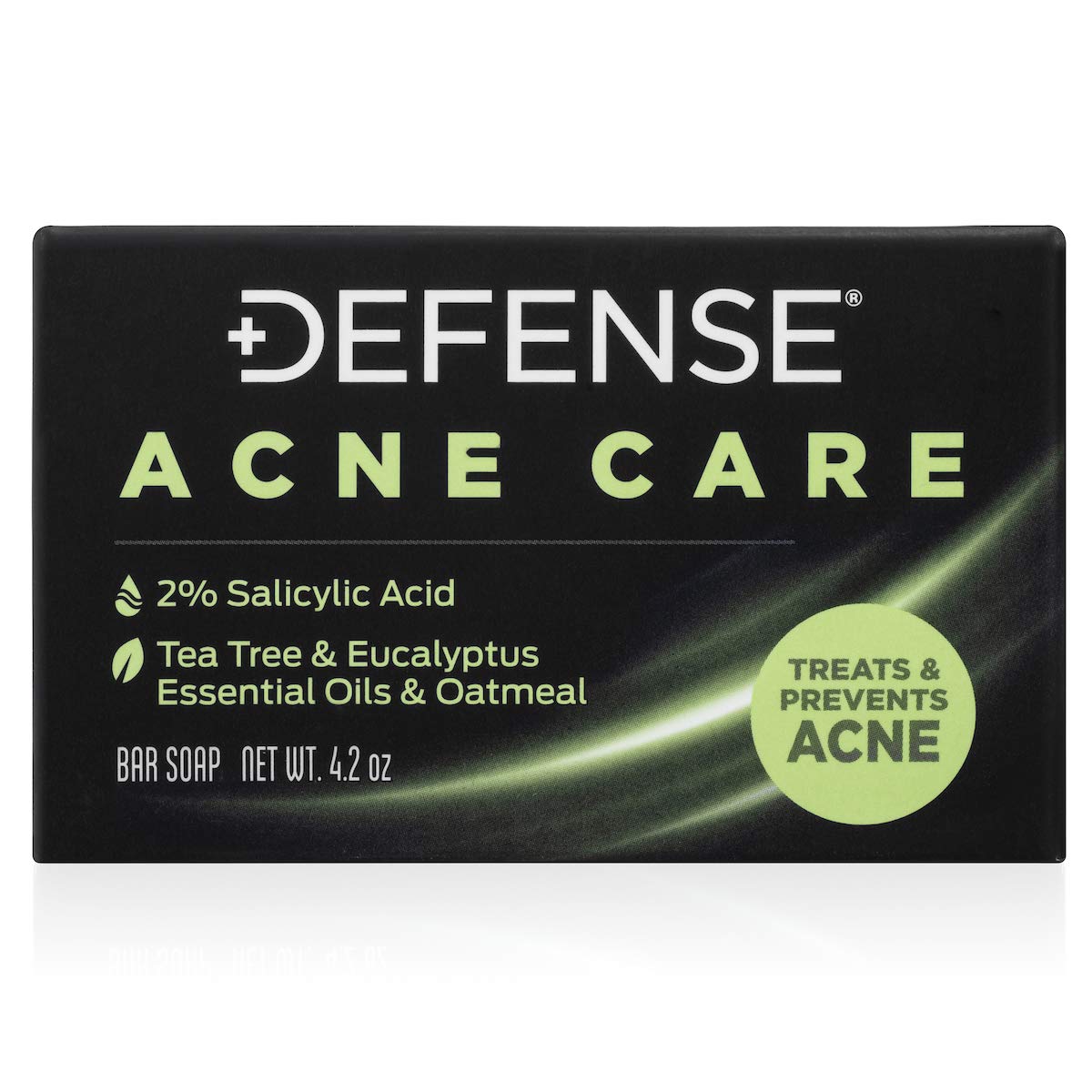 Defense Acne Care Bar con ácido salicílico para exfoliación suave y piel limpia.