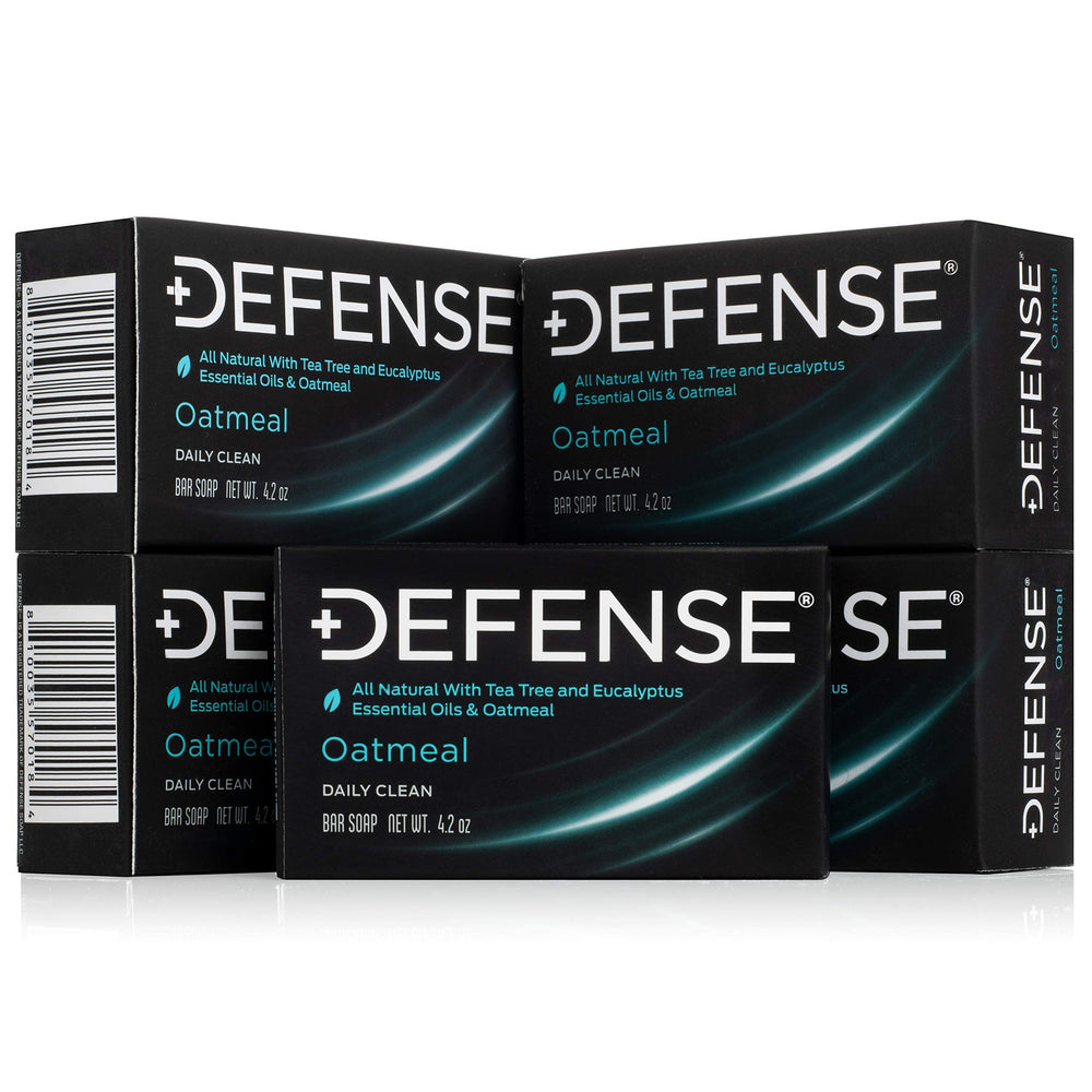 Defense Soap: barra de avena natural para hombres, exfolia y purifica poros.