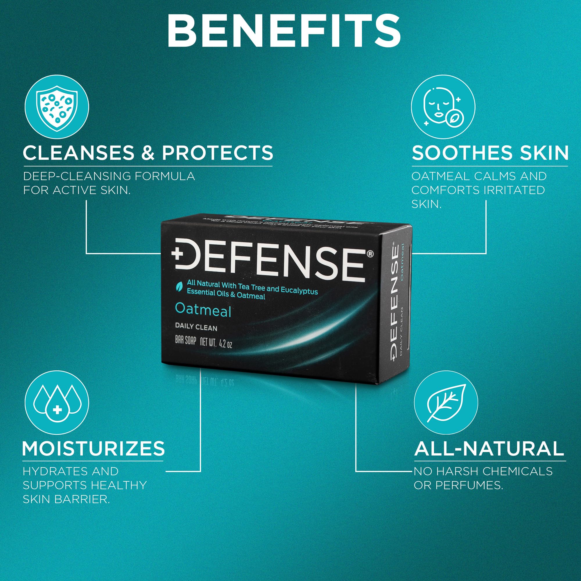 Defense Soap: envase duradero para transportar la barra de avena natural.