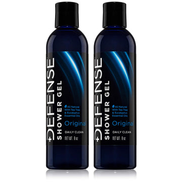Defense Soap Tea Tree Body Wash bottle front highlights natural ingredients for post-workout cleansing.