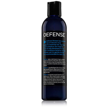 Defense Soap Tea Tree Body Wash skin barrier imagery suggesting balance and protection.