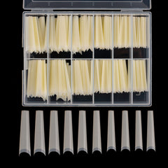 Defuber puntas extralargas ballerina natural para uñas duraderas y elegantes.